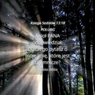 Picture 04 - Księga Sędziów 13:18 POLUBG - Anioł PANA odpowiedział: Dlaczego pytasz o moje - Bible Verse Picture