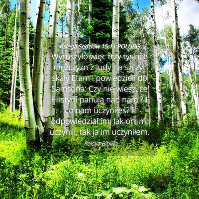 Picture 04 - Księga Sędziów 15:11 POLUBG - Wyruszyło więc trzy tysiące mężczyzn z Judy - Bible Verse Picture