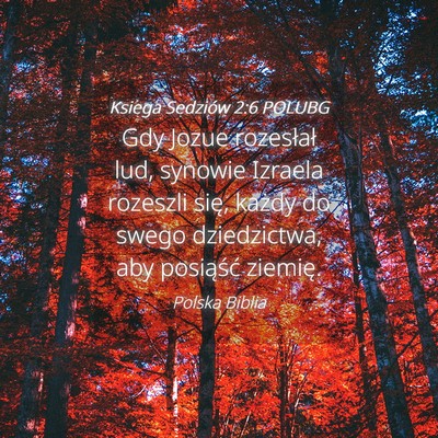 Picture 04 - Księga Sędziów 2:6 POLUBG - Gdy Jozue rozesłał lud, synowie Izraela - Bible Verse Picture