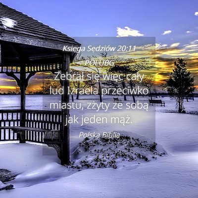 Picture 04 - Księga Sędziów 20:11 POLUBG - Zebrał się więc cały lud Izraela przeciwko - Bible Verse Picture