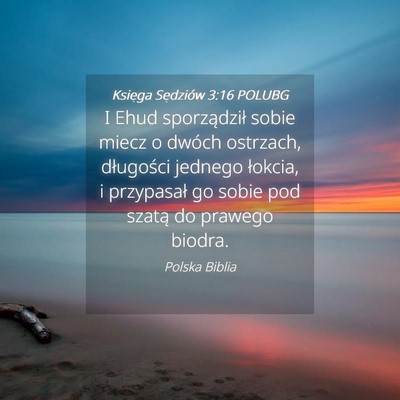 Picture 04 - Księga Sędziów 3:16 POLUBG - I Ehud sporządził sobie miecz o dwóch - Bible Verse Picture