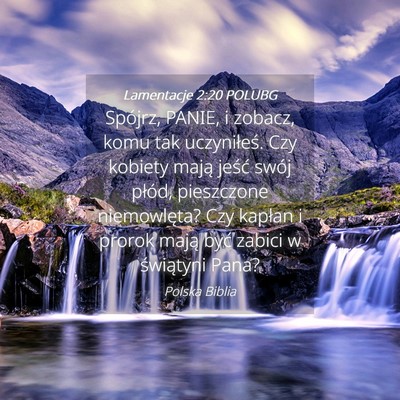 Picture 04 - Lamentacje 2:20 POLUBG - Spójrz, PANIE, i zobacz, komu tak uczyniłeś. - Bible Verse Picture