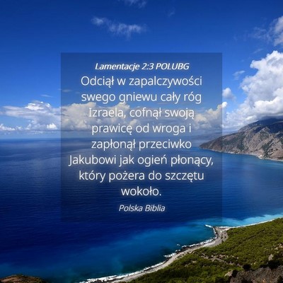 Picture 04 - Lamentacje 2:3 POLUBG - Odciął w zapalczywości swego gniewu cały róg - Bible Verse Picture