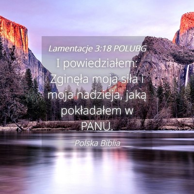 Picture 04 - Lamentacje 3:18 POLUBG - I powiedziałem: Zginęła moja siła i moja - Bible Verse Picture