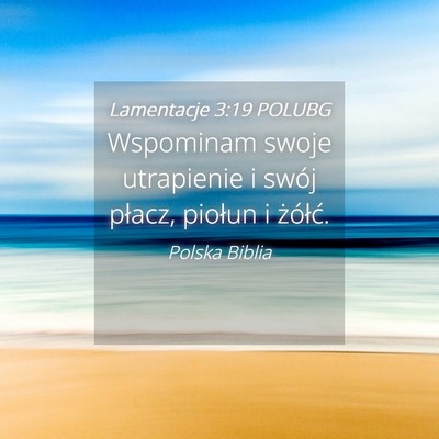 Picture 04 - Lamentacje 3:19 POLUBG - Wspominam swoje utrapienie i swój płacz, - Bible Verse Picture