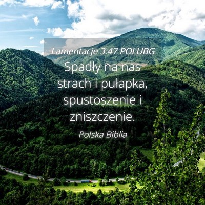 Picture 04 - Lamentacje 3:47 POLUBG - Spadły na nas strach i pułapka, spustoszenie i - Bible Verse Picture