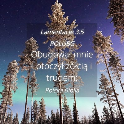 Picture 04 - Lamentacje 3:5 POLUBG - Obudował mnie i otoczył żółcią i - Bible Verse Picture
