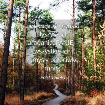 Picture 04 - Lamentacje 3:61 POLUBG - Słyszysz ich urąganie, PANIE, i wszystkie ich - Bible Verse Picture