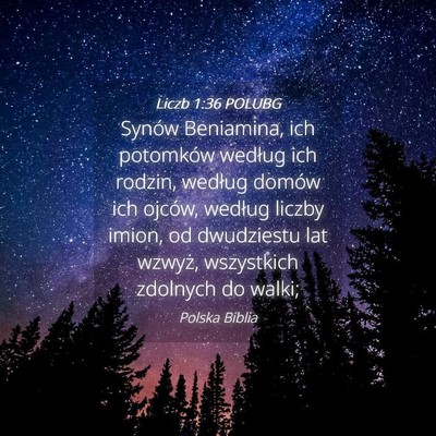 Picture 04 - Liczb 1:36 POLUBG - Synów Beniamina, ich potomków według ich - Bible Verse Picture