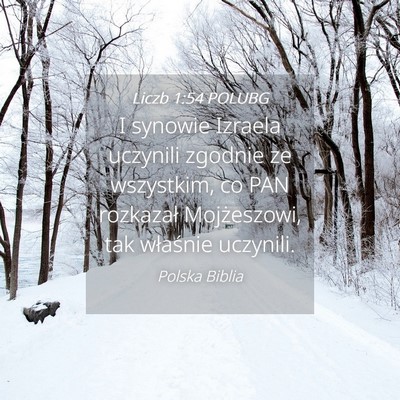 Picture 04 - Liczb 1:54 POLUBG - I synowie Izraela uczynili zgodnie ze wszystkim, - Bible Verse Picture