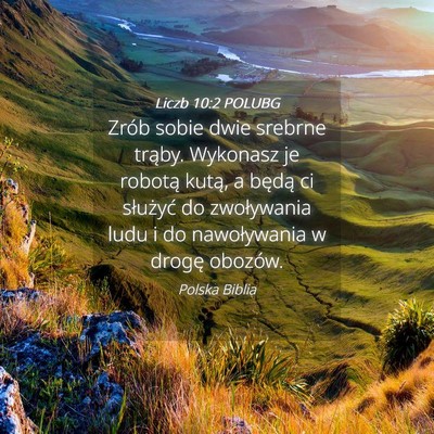 Picture 04 - Liczb 10:2 POLUBG - Zrób sobie dwie srebrne trąby. Wykonasz je - Bible Verse Picture