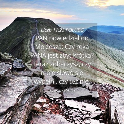 Picture 04 - Liczb 11:23 POLUBG - PAN powiedział do Mojżesza: Czy ręka PANA jest - Bible Verse Picture