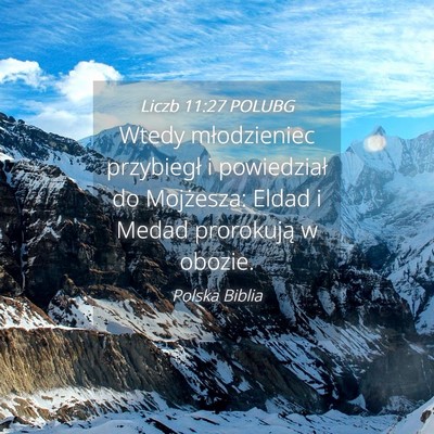 Picture 04 - Liczb 11:27 POLUBG - Wtedy młodzieniec przybiegł i powiedział do - Bible Verse Picture