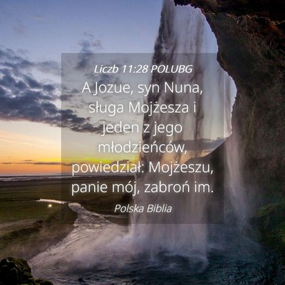 Picture 04 - Liczb 11:28 POLUBG - A Jozue, syn Nuna, sługa Mojżesza i jeden z - Bible Verse Picture