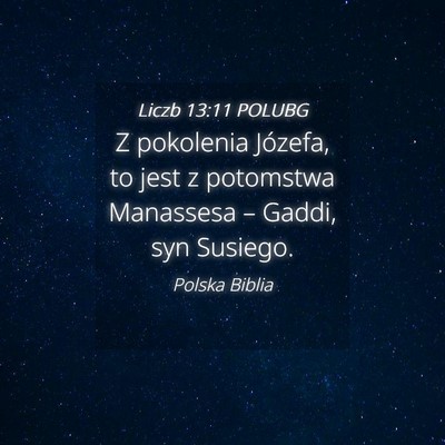 Picture 04 - Liczb 13:11 POLUBG - Z pokolenia Józefa, to jest z potomstwa - Bible Verse Picture