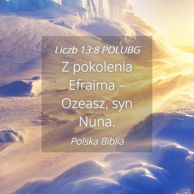 Picture 04 - Liczb 13:8 POLUBG - Z pokolenia Efraima – Ozeasz, syn - Bible Verse Picture