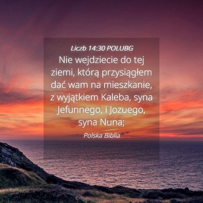 Picture 04 - Liczb 14:30 POLUBG - Nie wejdziecie do tej ziemi, którą - Bible Verse Picture