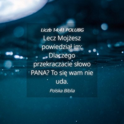 Picture 04 - Liczb 14:41 POLUBG - Lecz Mojżesz powiedział im: Dlaczego - Bible Verse Picture