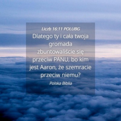 Picture 04 - Liczb 16:11 POLUBG - Dlatego ty i cała twoja gromada zbuntowaliście - Bible Verse Picture