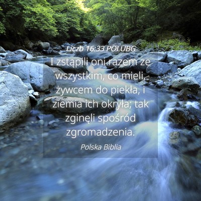 Picture 04 - Liczb 16:33 POLUBG - I zstąpili oni razem ze wszystkim, co mieli, - Bible Verse Picture