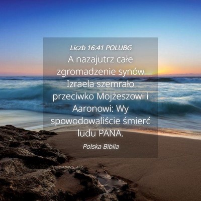 Picture 04 - Liczb 16:41 POLUBG - A nazajutrz całe zgromadzenie synów Izraela - Bible Verse Picture