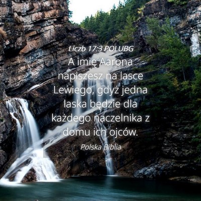 Picture 04 - Liczb 17:3 POLUBG - A imię Aarona napiszesz na lasce Lewiego, gdyż - Bible Verse Picture