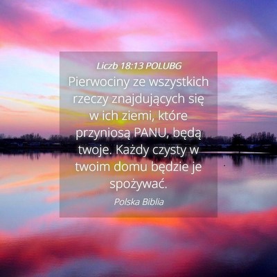 Picture 04 - Liczb 18:13 POLUBG - Pierwociny ze wszystkich rzeczy znajdujących - Bible Verse Picture