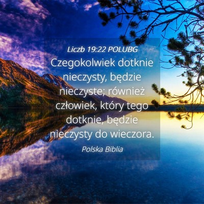 Picture 04 - Liczb 19:22 POLUBG - Czegokolwiek dotknie nieczysty, będzie - Bible Verse Picture