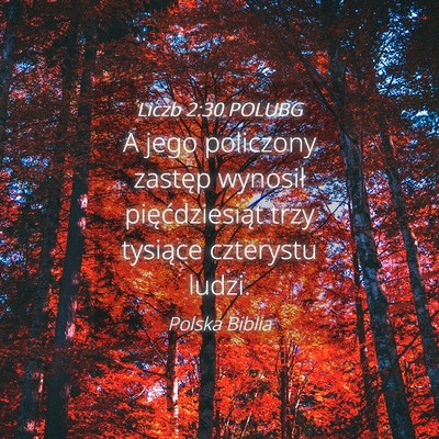 Picture 04 - Liczb 2:30 POLUBG - A jego policzony zastęp wynosił pięćdziesiąt - Bible Verse Picture