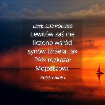 Picture 04 - Liczb 2:33 POLUBG - Lewitów zaś nie liczono wśród synów Izraela, - Bible Verse Picture