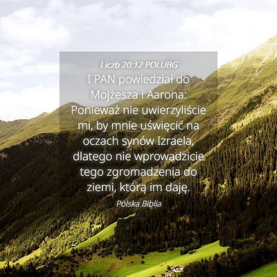 Picture 04 - Liczb 20:12 POLUBG - I PAN powiedział do Mojżesza i Aarona: - Bible Verse Picture