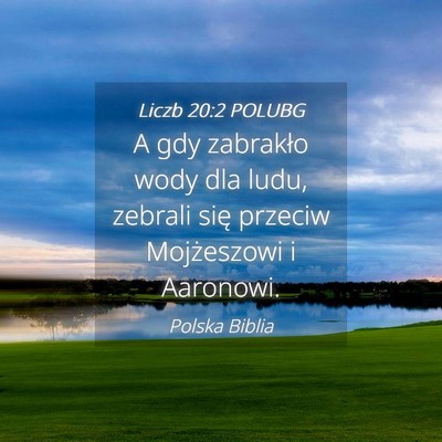 Picture 04 - Liczb 20:2 POLUBG - A gdy zabrakło wody dla ludu, zebrali się - Bible Verse Picture