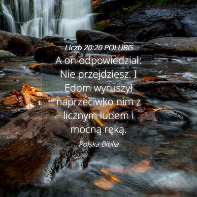 Picture 04 - Liczb 20:20 POLUBG - A on odpowiedział: Nie przejdziesz. I Edom - Bible Verse Picture