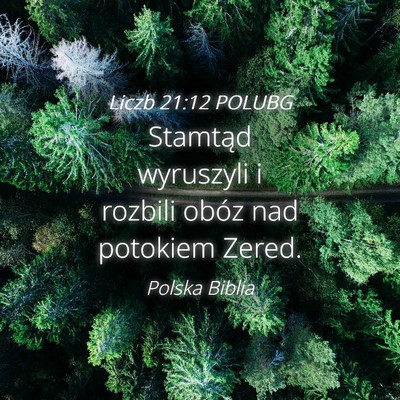 Picture 04 - Liczb 21:12 POLUBG - Stamtąd wyruszyli i rozbili obóz nad potokiem - Bible Verse Picture