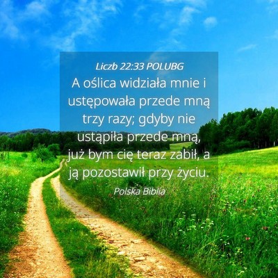 Picture 04 - Liczb 22:33 POLUBG - A oślica widziała mnie i ustępowała przede - Bible Verse Picture