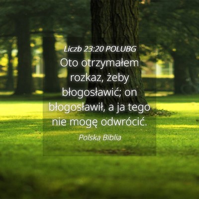 Picture 04 - Liczb 23:20 POLUBG - Oto otrzymałem rozkaz, żeby błogosławić; on - Bible Verse Picture