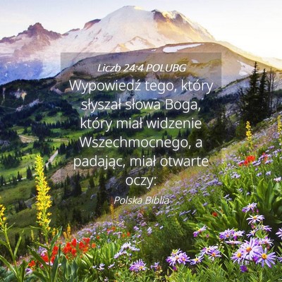 Picture 04 - Liczb 24:4 POLUBG - Wypowiedź tego, który słyszał słowa Boga, - Bible Verse Picture