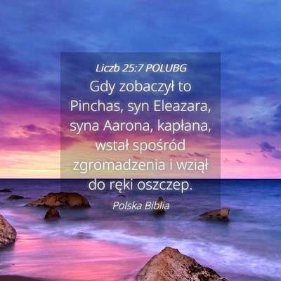 Picture 04 - Liczb 25:7 POLUBG - Gdy zobaczył to Pinchas, syn Eleazara, syna - Bible Verse Picture