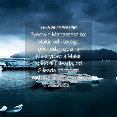 Picture 04 - Liczb 26:29 POLUBG - Synowie Manassesa to: Makir, od którego pochodzi - Bible Verse Picture