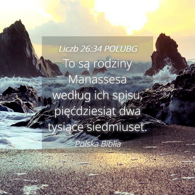 Picture 04 - Liczb 26:34 POLUBG - To są rodziny Manassesa według ich spisu, - Bible Verse Picture