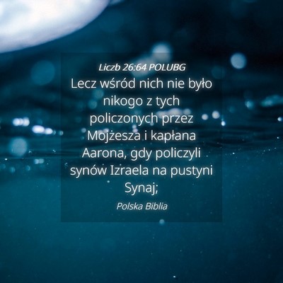 Picture 04 - Liczb 26:64 POLUBG - Lecz wśród nich nie było nikogo z tych - Bible Verse Picture