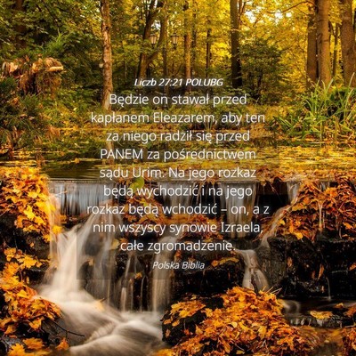 Picture 04 - Liczb 27:21 POLUBG - Będzie on stawał przed kapłanem Eleazarem, aby - Bible Verse Picture