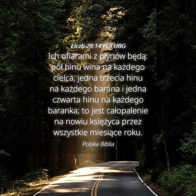 Picture 04 - Liczb 28:14 POLUBG - Ich ofiarami z płynów będą: pół hinu wina - Bible Verse Picture