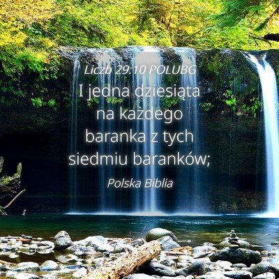 Picture 04 - Liczb 29:10 POLUBG - I jedna dziesiąta na każdego baranka z tych - Bible Verse Picture
