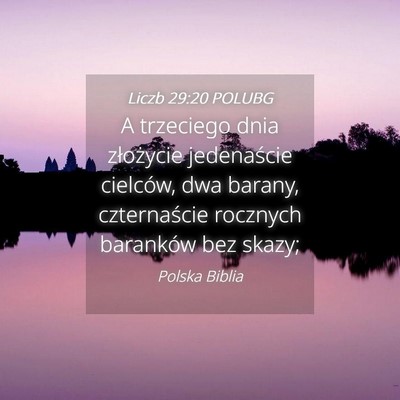 Picture 04 - Liczb 29:20 POLUBG - A trzeciego dnia złożycie jedenaście cielców, - Bible Verse Picture
