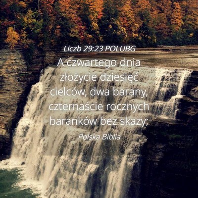 Picture 04 - Liczb 29:23 POLUBG - A czwartego dnia złożycie dziesięć cielców, - Bible Verse Picture