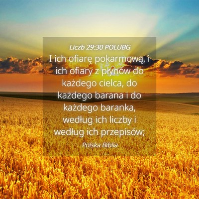 Picture 04 - Liczb 29:30 POLUBG - I ich ofiarę pokarmową, i ich ofiary z płynów - Bible Verse Picture
