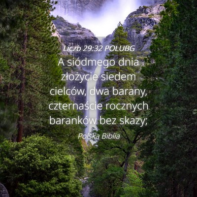 Picture 04 - Liczb 29:32 POLUBG - A siódmego dnia złożycie siedem cielców, dwa - Bible Verse Picture