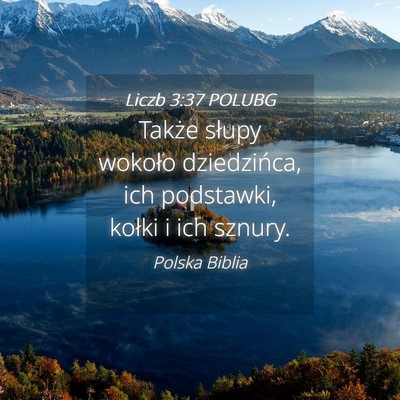 Picture 04 - Liczb 3:37 POLUBG - Także słupy wokoło dziedzińca, ich podstawki, - Bible Verse Picture