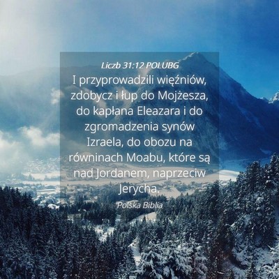 Picture 04 - Liczb 31:12 POLUBG - I przyprowadzili więźniów, zdobycz i łup do - Bible Verse Picture